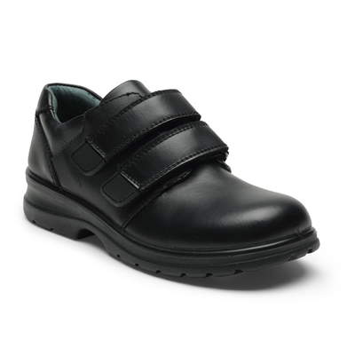 Lochie Leather Velcro School Shoe